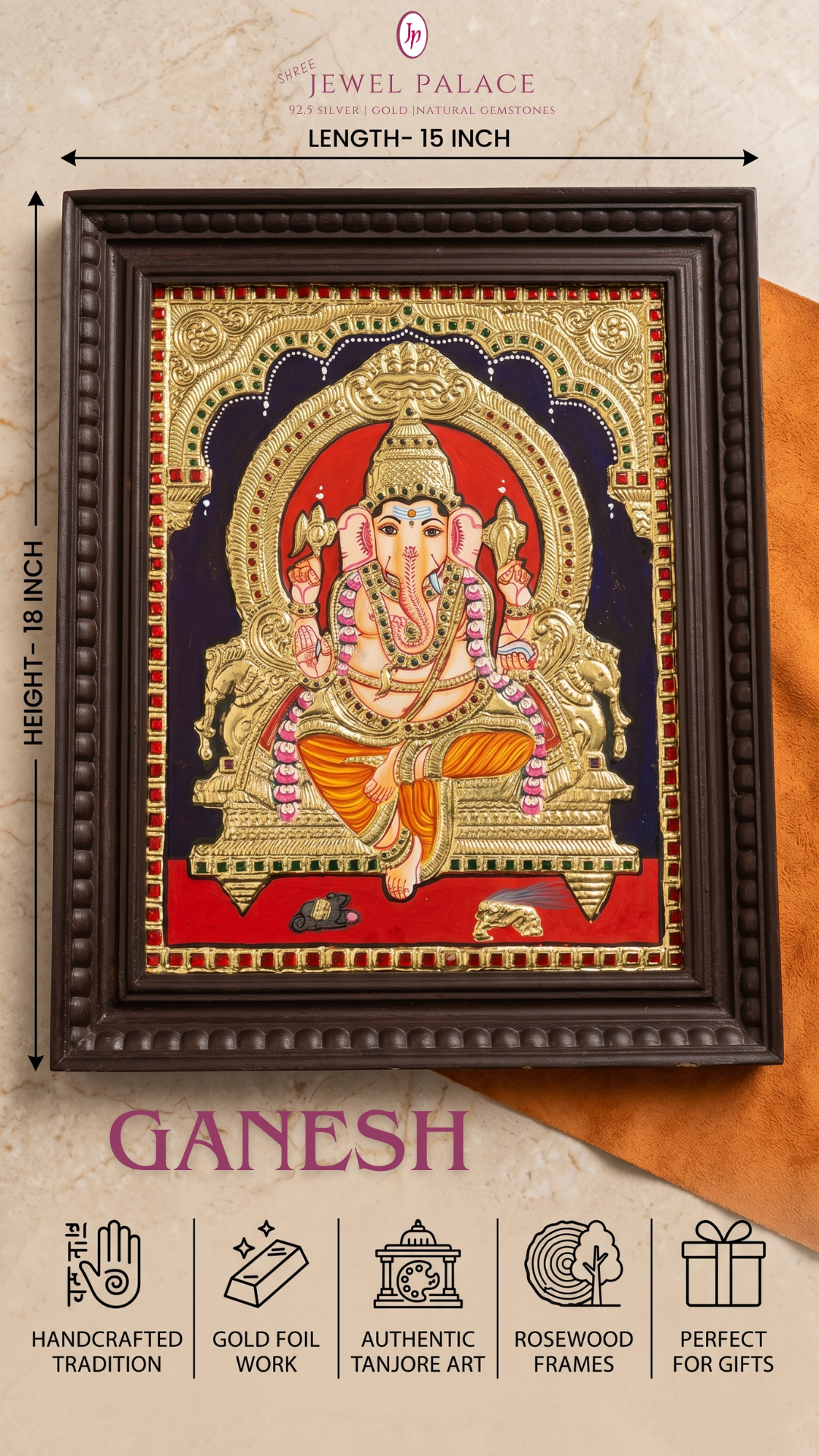 GANESH TANJORE PAINTING