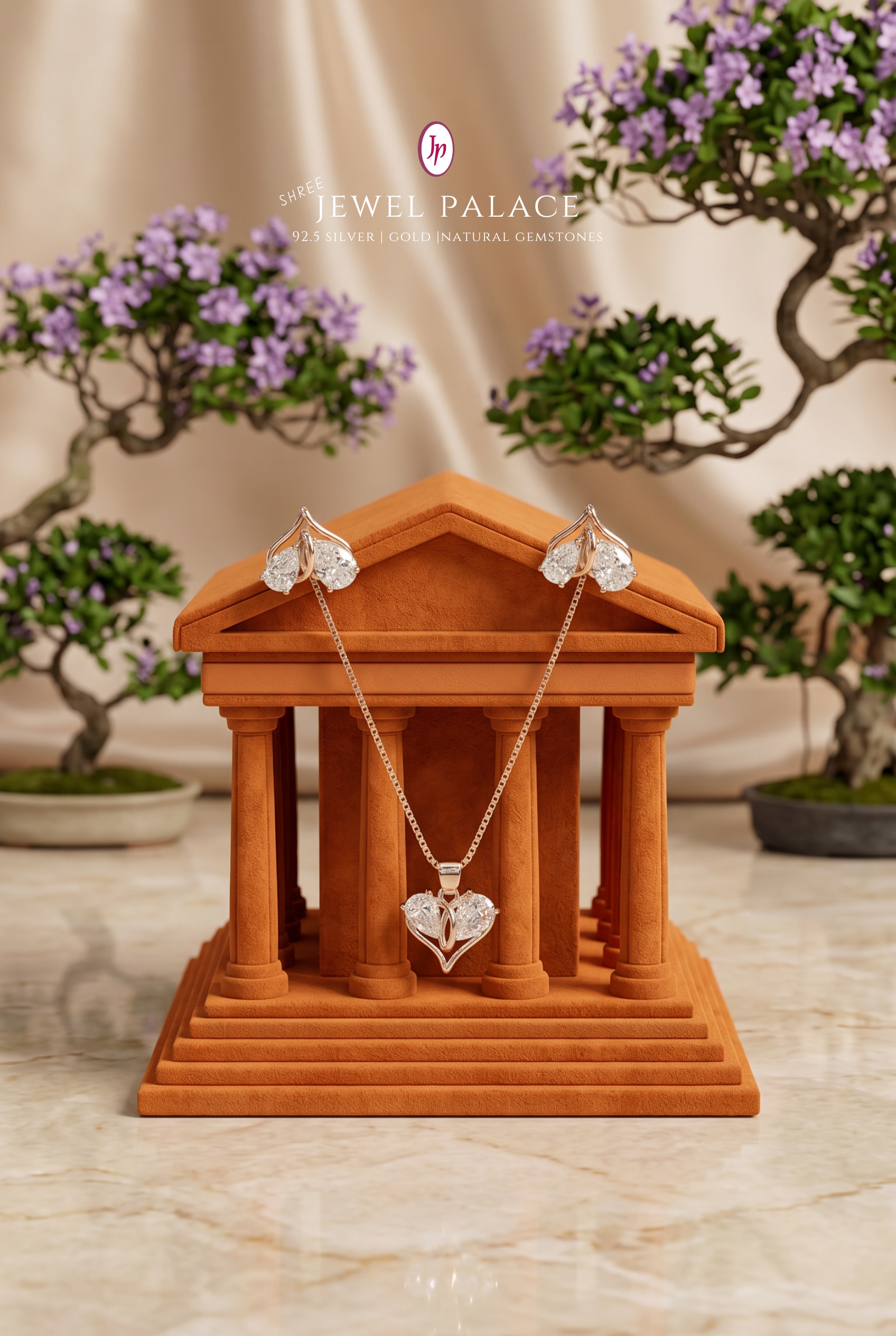 heart shaped pendant set