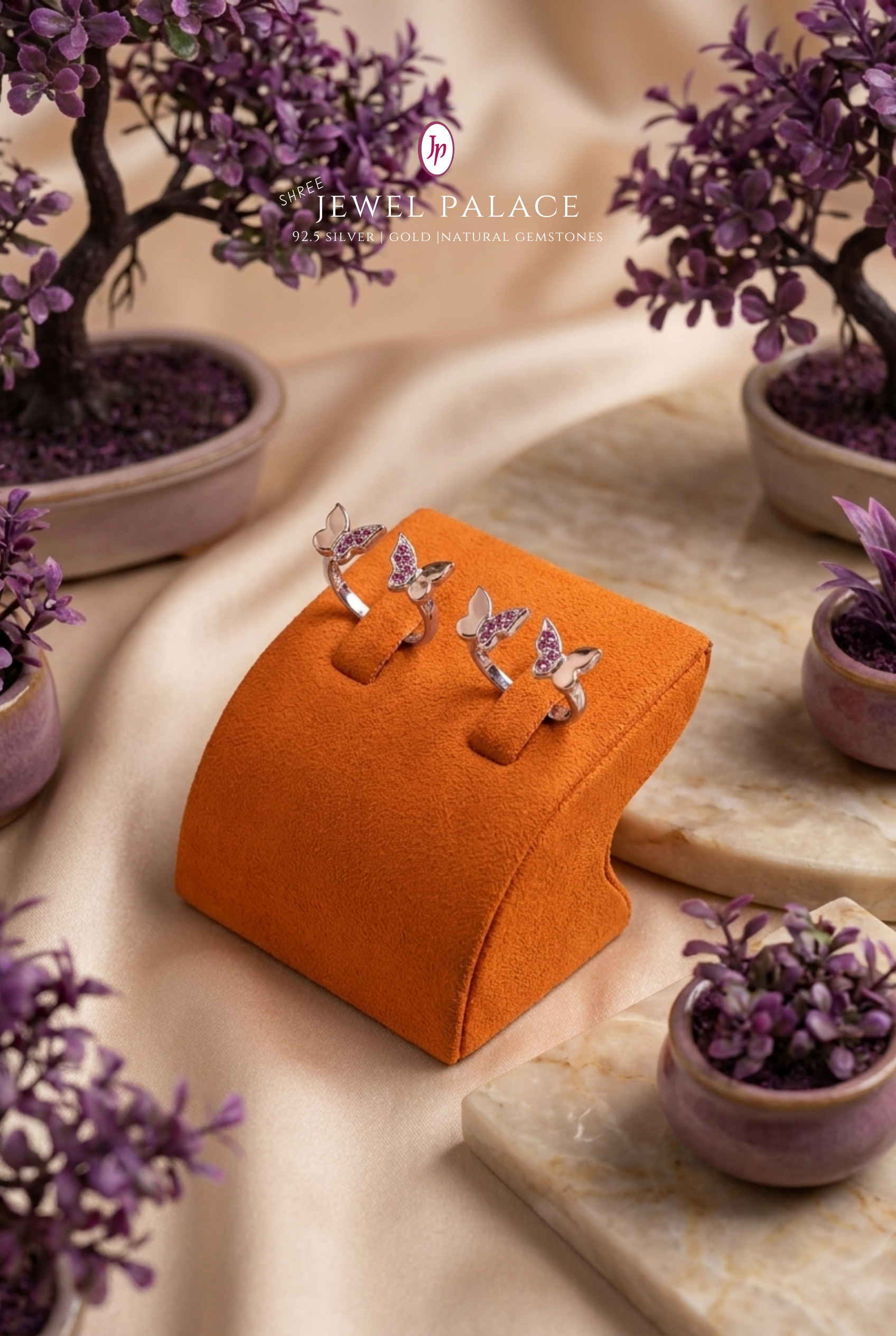 Mayuri – Pink Enamel Butterfly Toe Rings
