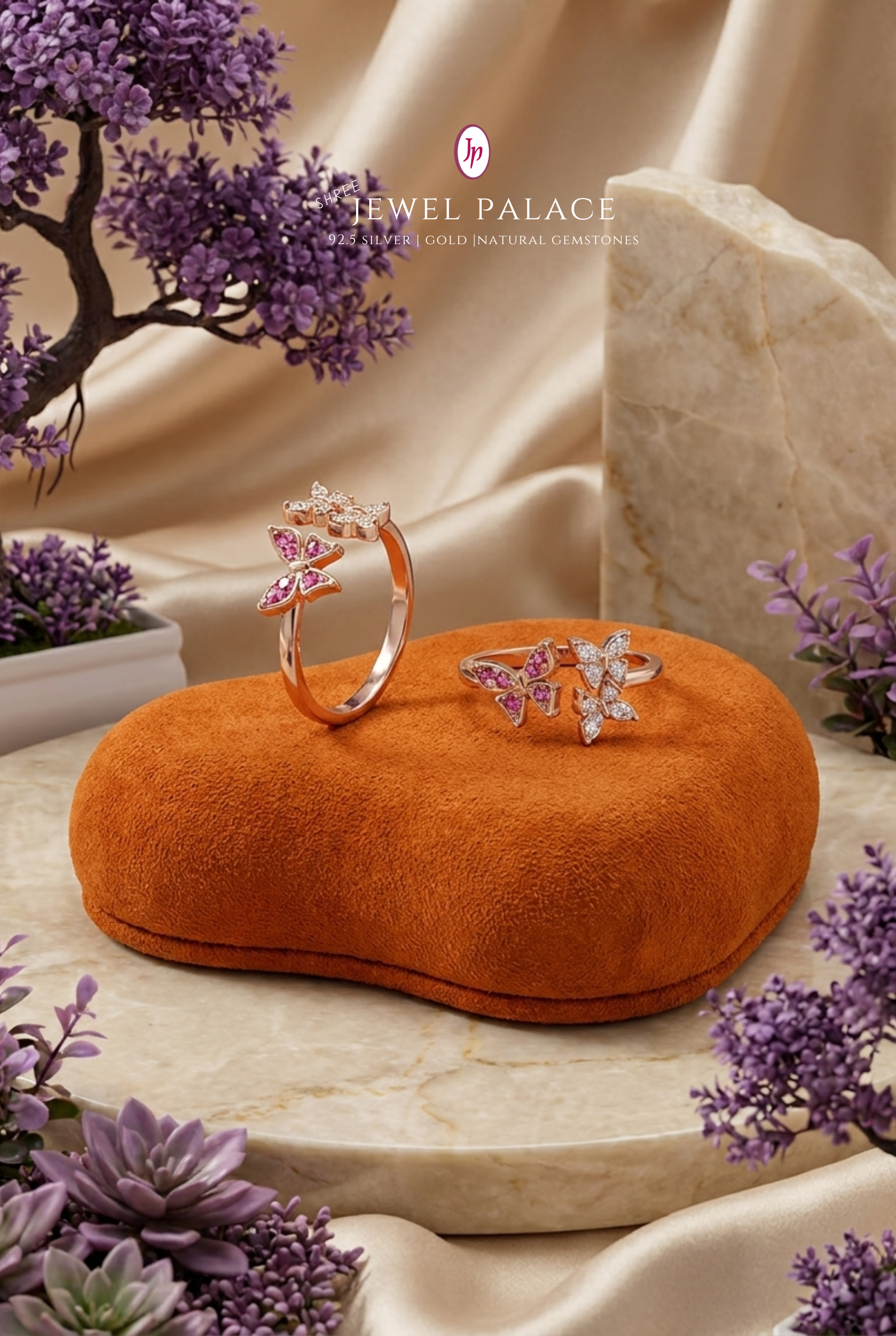 Aanya – Dual-Tone Butterfly Toe Rings