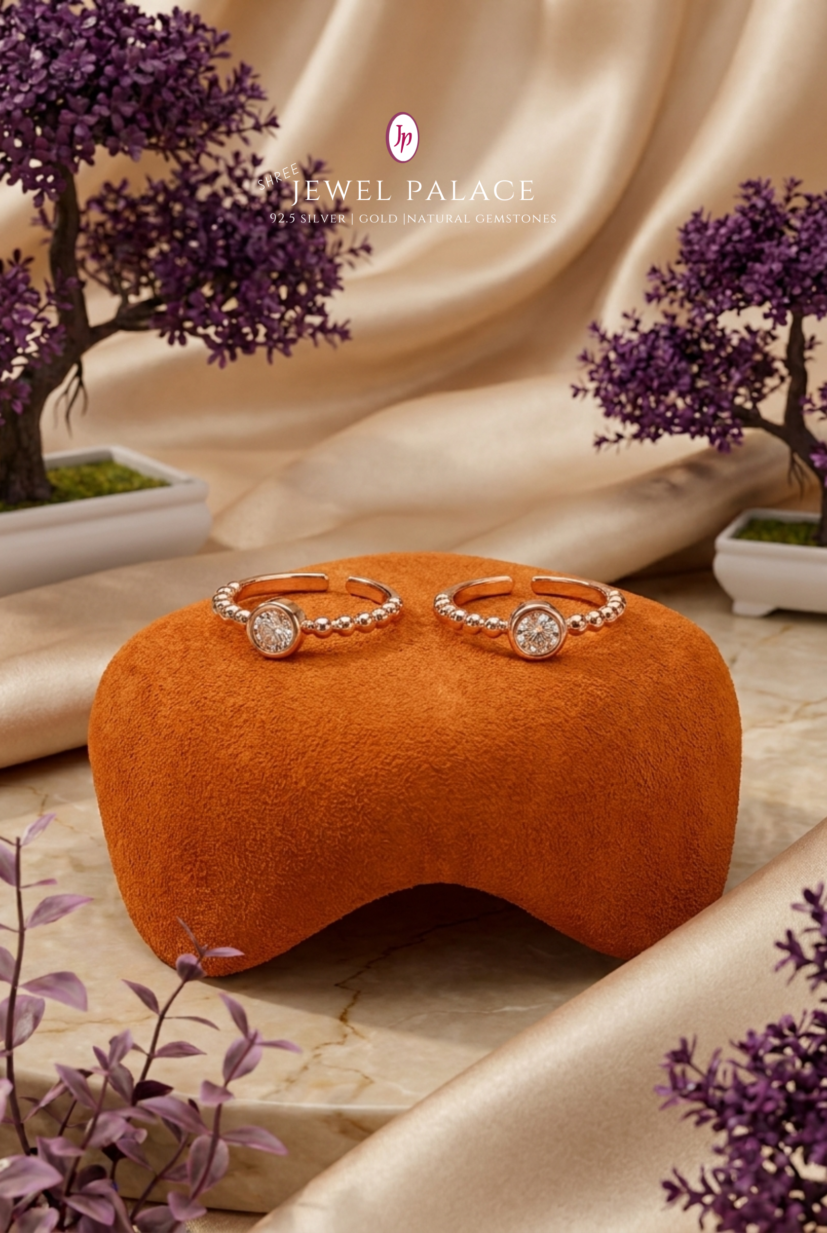 Kavya – Beaded Solitaire Toe Rings