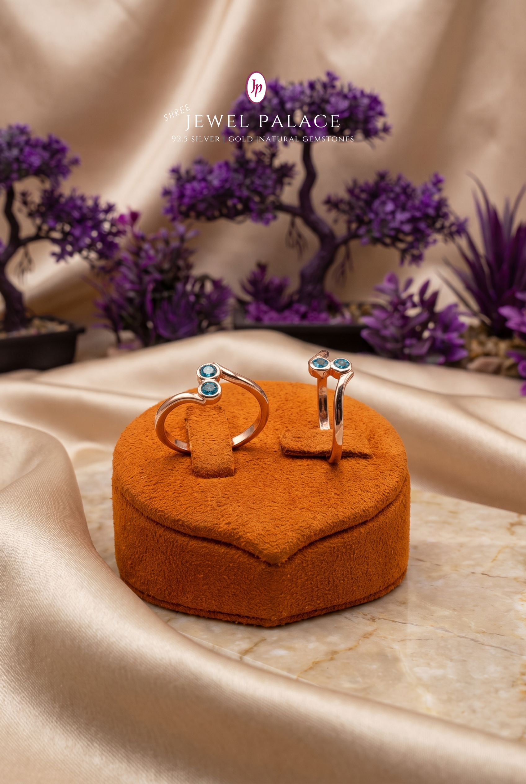 Dual Blue Solitaire Toe Rings