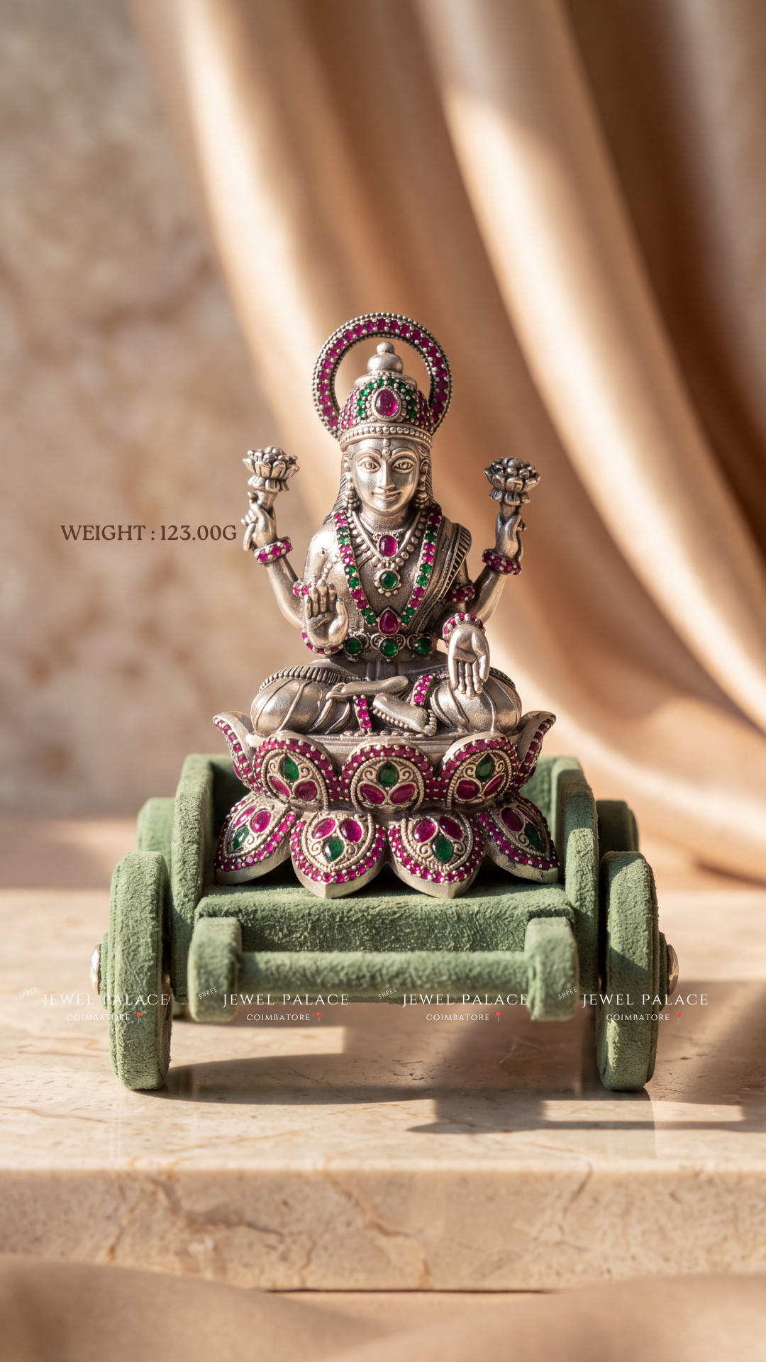 Goddess Lakshmi on Lotus Throne