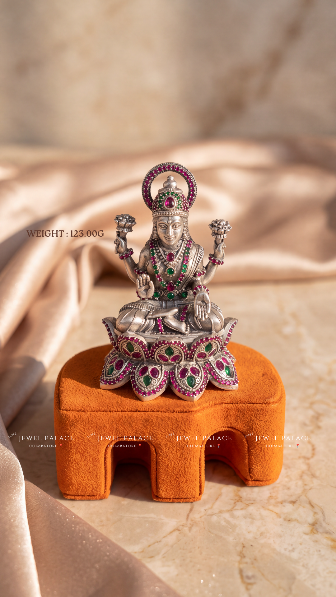 Goddess Lakshmi on Lotus Throne