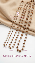 Silver Chandan Mala — 999 Fine Silver Capped Sandalwood Beads