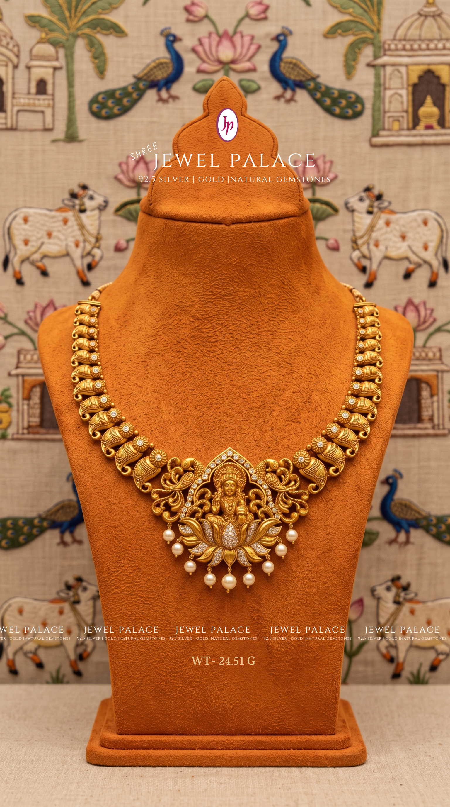 Ambika Pearl Drop Lakshmi Necklace