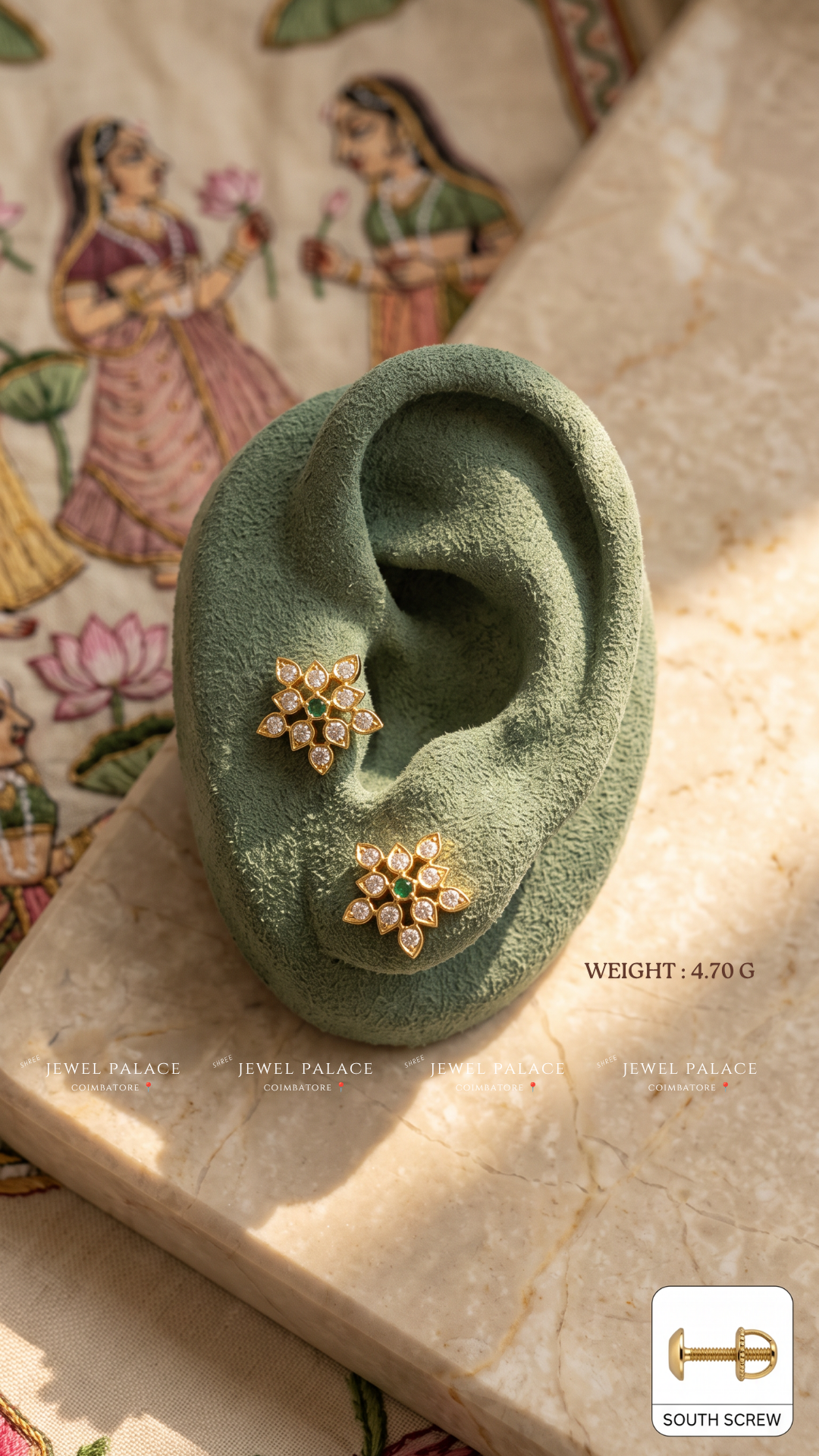 Maragatham – Emerald-Green Blossom Studs