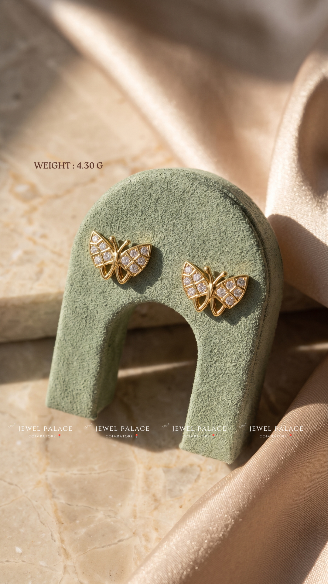 Titli – Pavé Butterfly Studs