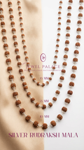Silver Rudraksh Mala — 999 Fine Silver Capped Rudraksha Beads