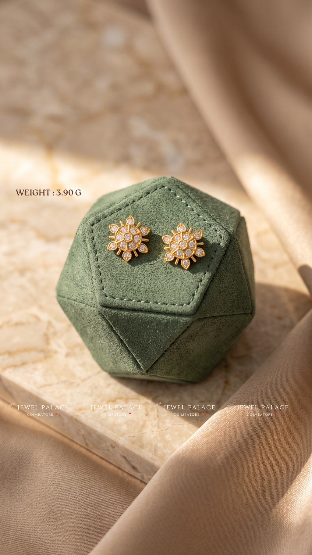 Sooryakanthi – Sunflower Cluster Studs