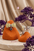 Title: Dhanush Citrine-Tone Bow Drop Studs