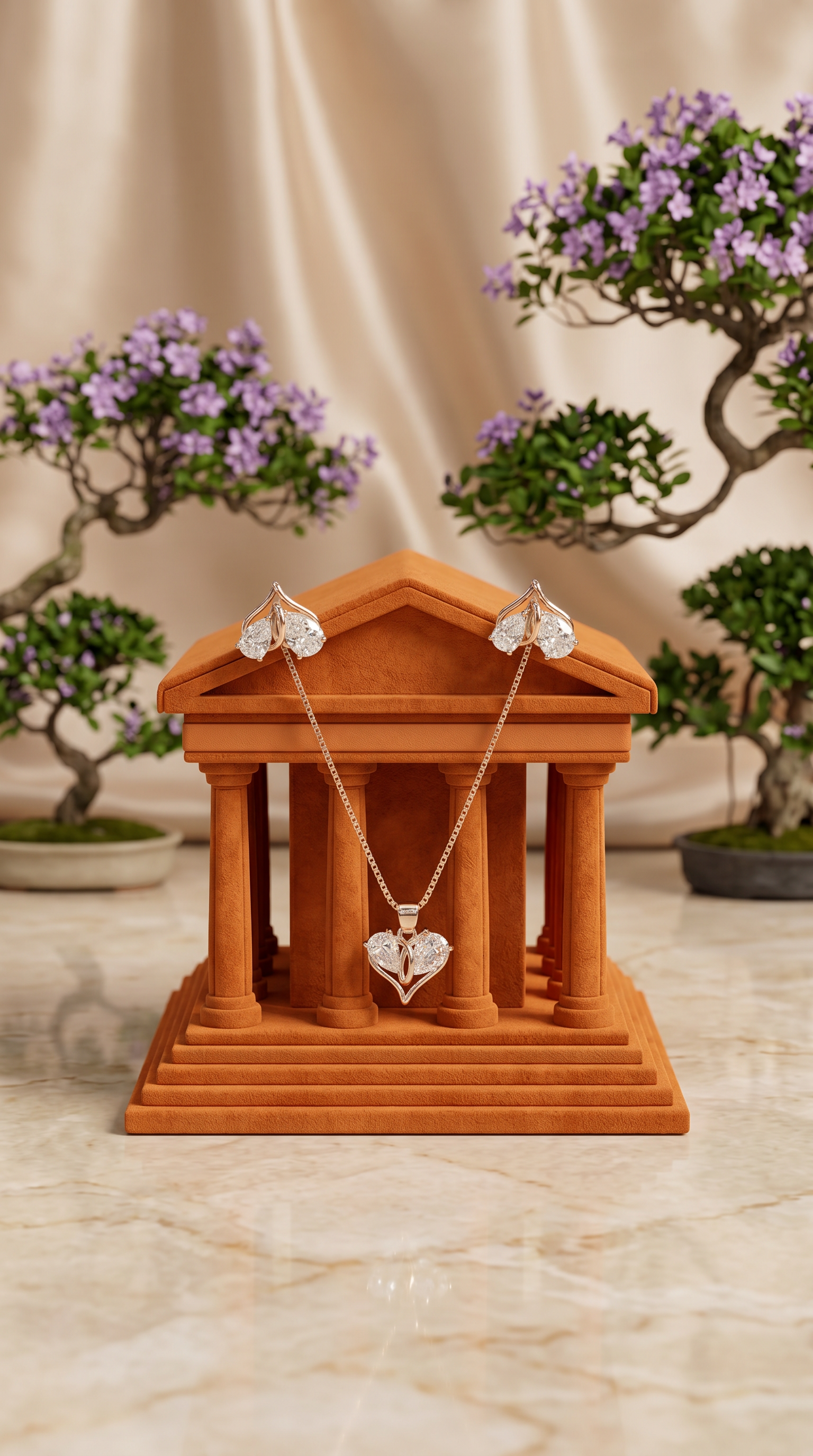 heart shaped pendant set