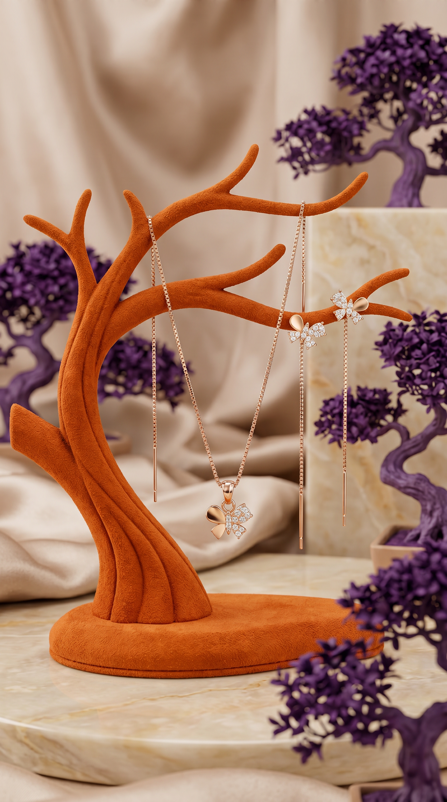 Butterfly Rose Gold Set
